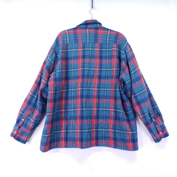 Vintage Wilderness Sweater Men's Size XL Flannel Button Up Plaid Quilted Outdoor - Picture 11 of 15